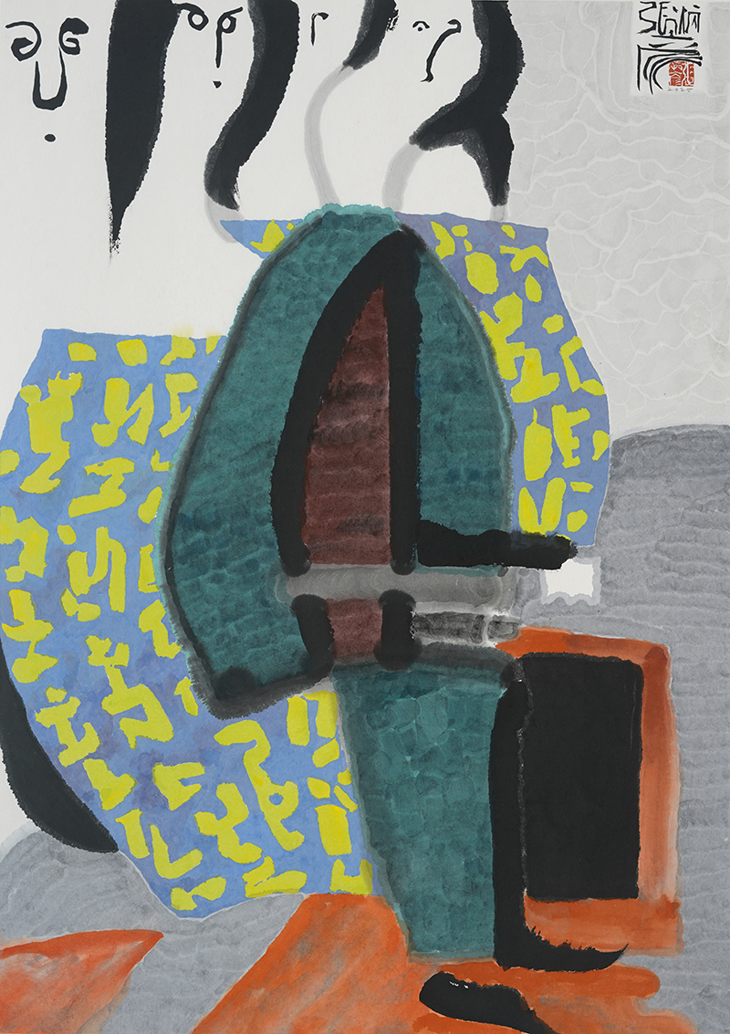 Jang Byeong Eun · Eastbrush · 张炳彥 · figure · ink_and_light_color_on_paper · 841mm_x_594mm · 2025